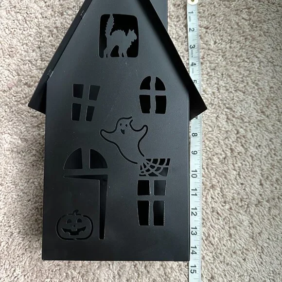 NWT Kirkland's Black Metal LED Haunted House Statue, 14 in. - Picture 3 of 5